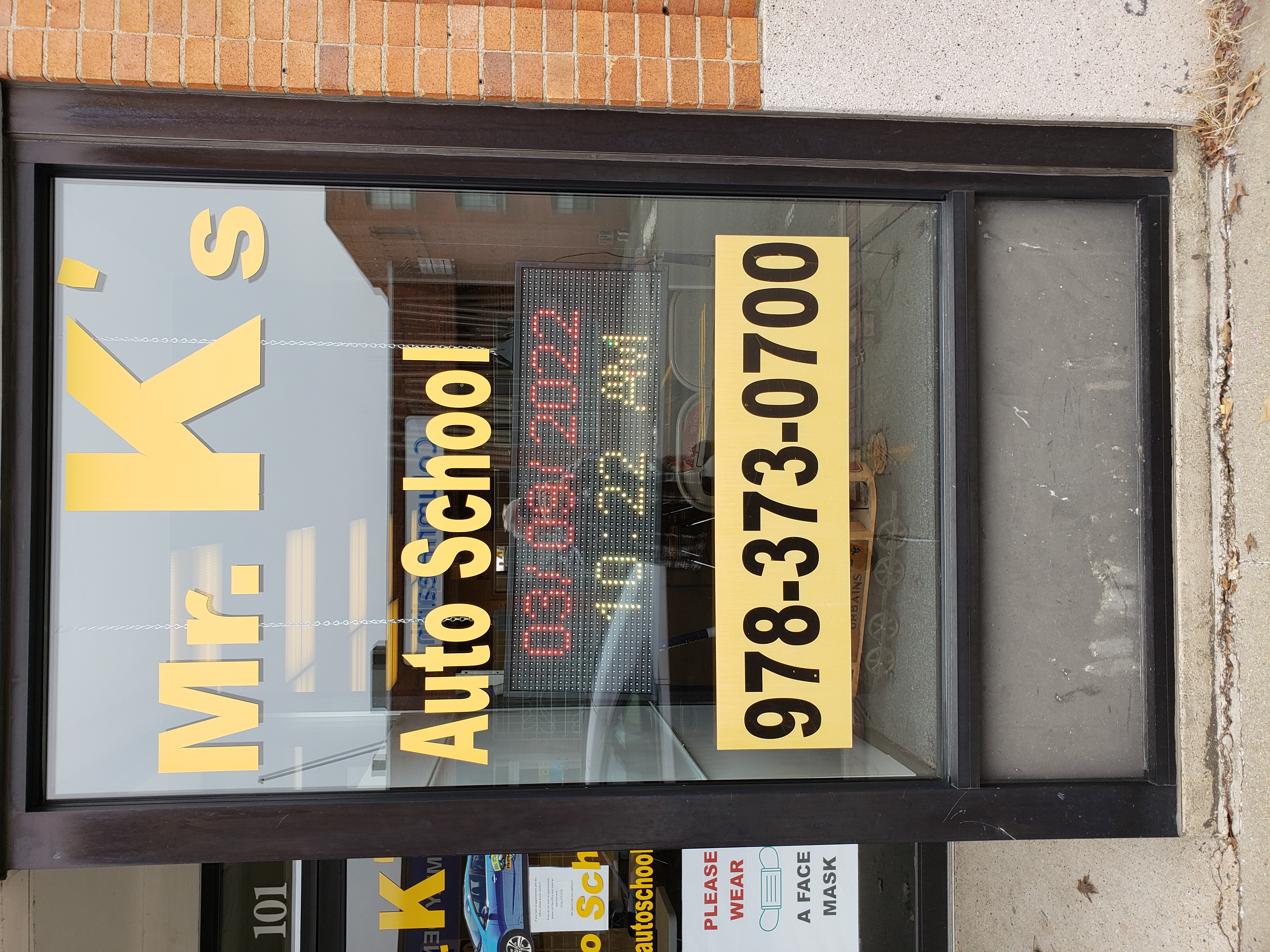 Door to enter Mr. K's Auto School
